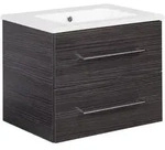 Mid.you Waschtischkombi, Dunkelbraun, Metall, 2 Schublade(n) Schubladen, 62.5 cm,
