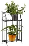 Relaxdays Blumenregal, Schwarz, Metall, 33.5x64.5x18 cm, Wohnzimmer,