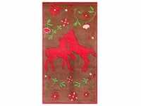 Kinderteppich Pferdefreunde, Braun, Pink, Textil, Pferd, rechteckig, 150x220 cm,