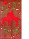 Kinderteppich Pferdefreunde, Braun, Pink, Textil, Pferd, rechteckig, 80x150 cm,