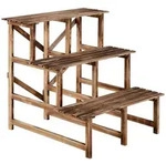 Outsunny Pflanzentreppe, Dunkelbraun, Holz, 80x78x80 cm, Wohnzimmer,
