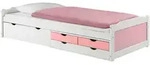 Idimex Funktionsbett, Wei&szlig;, Rosa, Holz, Kiefer, Vintage, 99x49x205 cm, FSC Mix,