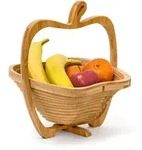 Relaxdays Faltkorb, Hellbraun, Holz, 27 cm, Essen & Trinken, Geschirr, Schalen &