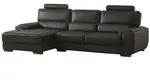 Vente-Unique Sofa, Schwarz, Leder, Uni, 5-Sitzer, 275x94x152 cm, Wohnzimmer,...