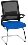 Mid.you Besucherstuhl, Blau, Schwarz, Kunststoff, Kufe, 59x95x54 cm, ergonomische