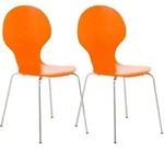 CLP Besucherstuhl, Orange, Metall, 43x86x45 cm, Arbeitszimmer, Besucherst&uuml;hle