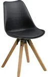 Carryhome Stuhl, Schwarz, Eiche, Holz, Kunststoff, Textil,
