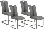 P & B Schwingstuhl-Set, Anthrazit, Grau, Metall, Textil, U-Form, 43x98x56 cm,...