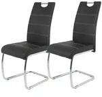 P & B Schwingstuhl-Set, Schwarz, Metall, Textil, Rundrohr, C-Form, 43x98x59 cm, mit