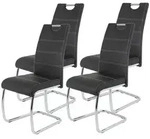 P & B Schwingstuhl-Set, Schwarz, Metall, Textil, Rundrohr, C-Form, 43x98x59 cm, mit