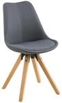 Carryhome Stuhl, Dunkelgrau, Holz, Textil, Kautschukholz, massiv, eckig, 48x85x55 cm,