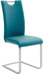 Novel Schwingstuhl, Edelstahl, Petrol, Metall, Textil, Flachrohr, 42x103x55 cm,