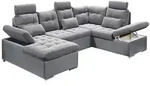 ed exciting design Wohnlandschaft, Grau, Textil, 7-Sitzer, U-Form, 218x104x324 cm,
