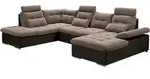Mid.you Ecksofa, Dunkelbraun, Hellbraun, Textil, F&uuml;llung: Schaumstoff, U-Form,