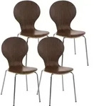 CLP Besucherstuhl, Walnuss, Metall, 43x86x45 cm, Arbeitszimmer, Besucherst&uuml;hle