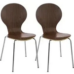 CLP Besucherstuhl, Walnuss, Metall, 43x86x45 cm, Arbeitszimmer, Besucherst&uuml;hle