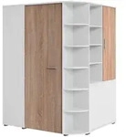 Boxxx Begehbarer, Wei&szlig;, Eiche, Holzwerkstoff, 16 F&auml;cher, 124x199x148 cm, Made in