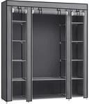 Boxxx Stoffschrank, Grau, Metall, Kunststoff, Textil, 9 F&auml;cher, 150x175x45 cm,