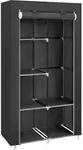 Boxxx Stoffschrank, Schwarz, Metall, Kunststoff, Textil, 4 F&auml;cher, 88x168x45...