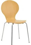 CLP Besucherstuhl, Eukalyptusholz, Metall, 43x86x45 cm, Arbeitszimmer,