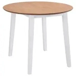 vidaXL Esstisch, Wei&szlig;, Holzwerkstoff, Rund, S&auml;ule, 90x75x90 cm, Esszimmer, Tische,