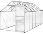 tectake Gew&auml;chshaus,, Transparent, Metall, 185x195x375 cm, Gartenzubeh&ouml;r,