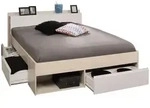 Calicosy Stauraumbett, Braun, Holzwerkstoff, 140x200 cm, Schlafzimmer, Betten