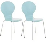 CLP Besucherstuhl, Hellblau, Metall, 43x86x45 cm, Arbeitszimmer, Besucherst&uuml;hle