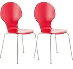 CLP Besucherstuhl, Rot, Metall, 43x86x45 cm, Arbeitszimmer, Besucherst&uuml;hle
