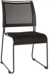 Mid.you Besucherstuhl, Schwarz, Textil, Kufe, 48x87x61 cm, stapelbar, Arbeitszimmer,
