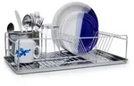 Relaxdays Abtropfgestell, Silber, Metall, 48x12x33 cm, Kochen, K&uuml;chenhelfer,