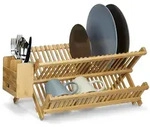 Relaxdays Abtropfgestell, Hellbraun, Holz, 53x24x34 cm, Kochen, K&uuml;chenhelfer,
