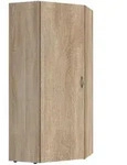 Xora Eckschrank, Eiche, Holzwerkstoff, 5 F&auml;cher, 80x185x80 cm, BQ - B&uuml;ndnis f&uuml;r