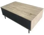 Mid.you Couchtisch, Anthrazit, Natur, Holzwerkstoff, rechteckig, konisch, 58x39x100