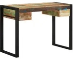 vidaXL Schreibtisch, Mehrfarbig, Holz, Altholz, Rechteckig,Rechteckig, 110x77x50 cm,