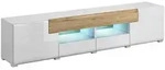 Petits-meubles Tv-M&ouml;bel, Wei&szlig;, Eiche, Holzwerkstoff, 208x47x39 cm, Wohnzimmer, TV