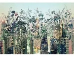 Komar Fototapete Urban Jungle, Blau, Grau, Papier, Skyline, 368x254 cm, Fsc, Made in