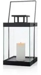 Blomus Laterne Finca, Schwarz, Metall, rechteckig, 20.5x36x21 cm, Glaseinsatz,