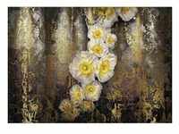 Komar Fototapete Serafina, Grau, Weiß, Gold, Papier, Blume, 368x254 cm, Fsc, Made in