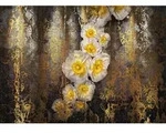 Komar Fototapete Serafina, Grau, Wei&szlig;, Gold, Papier, Blume, 368x254 cm, Fsc, Made in
