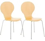CLP Besucherstuhl, Eukalyptusholz, Metall, 43x86x45 cm, Arbeitszimmer,