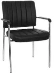 Mid.you Besucherstuhl, Schwarz, Chrom, Metall, Rundrohr, 57x81x55 cm, Arbeitszimmer,