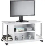 Relaxdays Fernsehtisch, Wei&szlig;, Holzwerkstoff, Metall, 80x41.5x40 cm, Wohnzimmer, TV