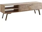 Mid.you Lowboard, Braun, Gold, Metall, Mangoholz, massiv, 1 F&auml;cher, 145x47x35...