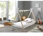 Vipack Montessori-Bett, Wei&szlig;, Kiefer, Holz, Kiefer, massiv, 90x200 cm, bodentiefer