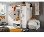 Mid.you Etagenbett, Wei&szlig;, Eiche, Holzwerkstoff, 90x200 cm, Bettkasten, Kinder- &