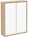 Mid.you Spiegelschrank, Eiche, Glas, 2 F&auml;cher, 60x75x20.1 cm, Badezimmer,