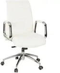 Mid.you Drehstuhl, Creme, Silber, Metall, Leder, Echtleder,Kombination