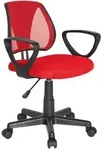Mid.you Jugenddrehstuhl, Rot, Kunststoff, Drehkreuz, 58x75-92x45 cm, Arbeitszimmer,