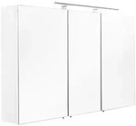 Mid.you Spiegelschrank, Wei&szlig;, Glas, 4 F&auml;cher, 110x68x16 cm, Soft-Close-System,